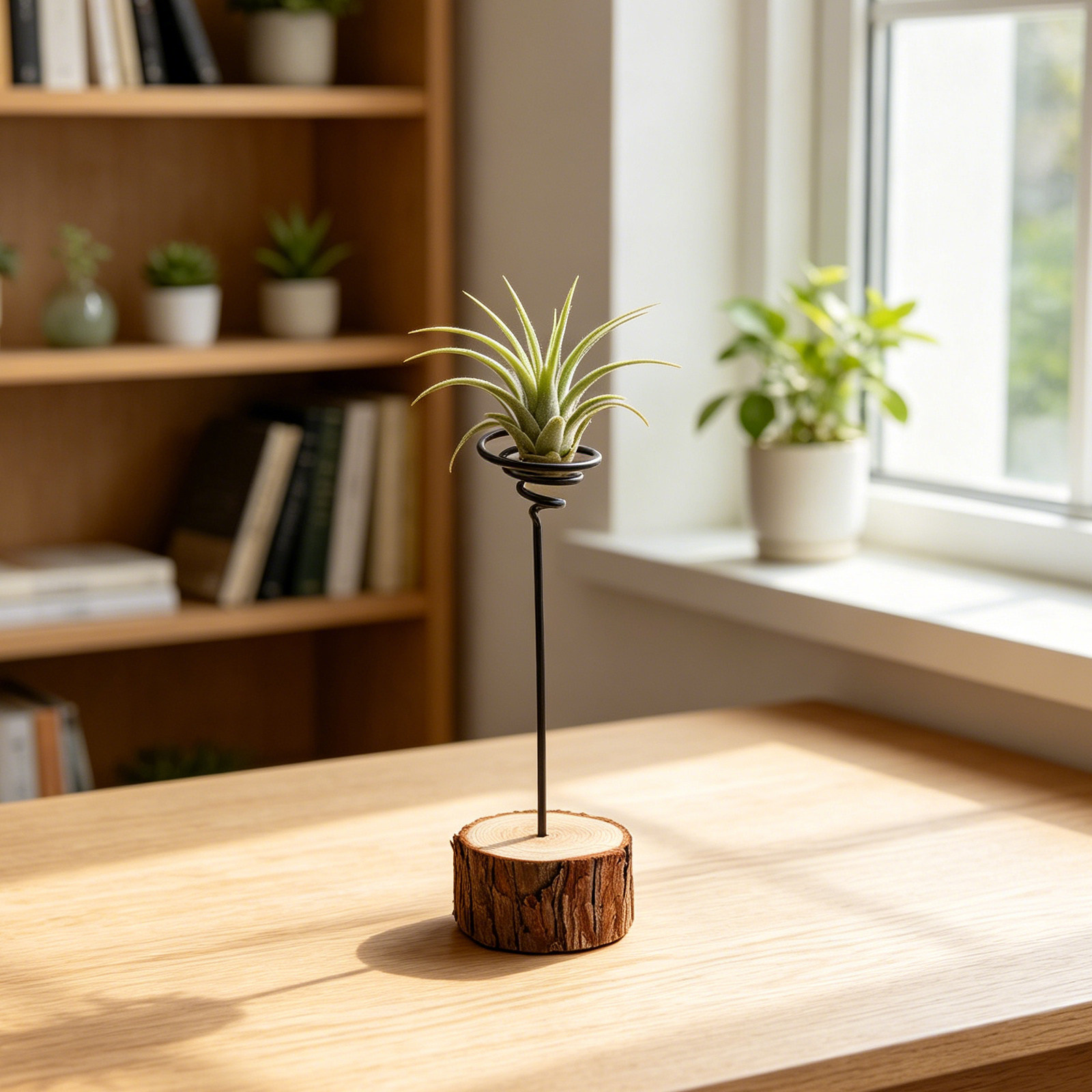 Air Plant Tillandsia - حامل صغير للنباتات الهوائية بتصميم حلزوني