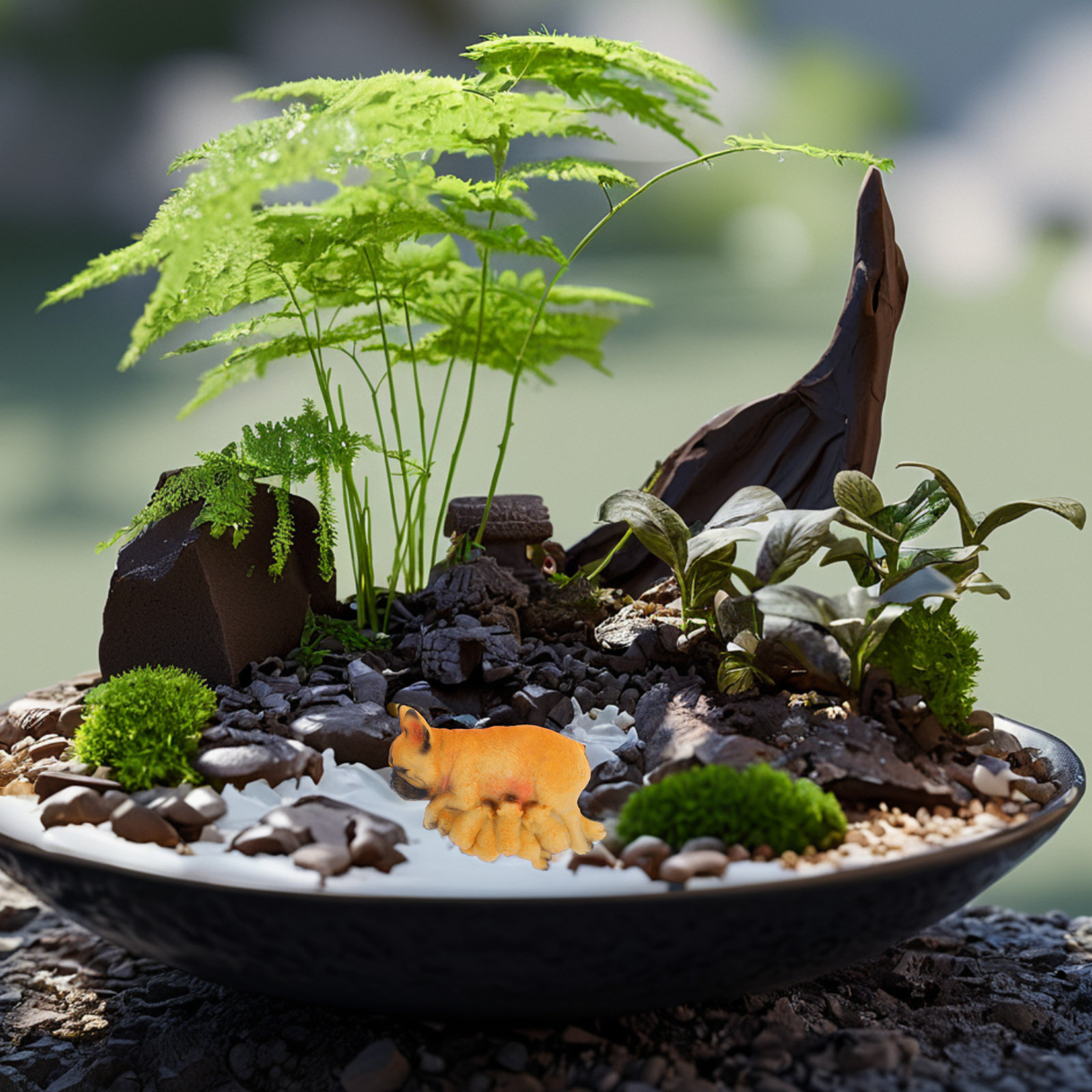 تمثال بولدوغ فرنسي واقعي من ال - مراجعة Succulent Arrangement Mini وسعره